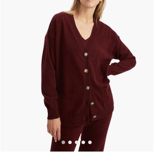 Naadam cashmere boyfriend cardigan size M Merlot